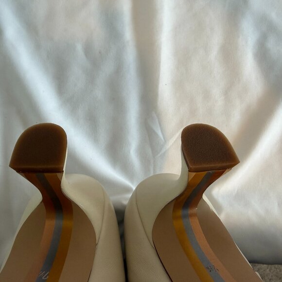 NWOT SAM EDELMAN Leigh Ivory Leather Knee High Tall Dress Boots 7.5 - Picture 13 of 15